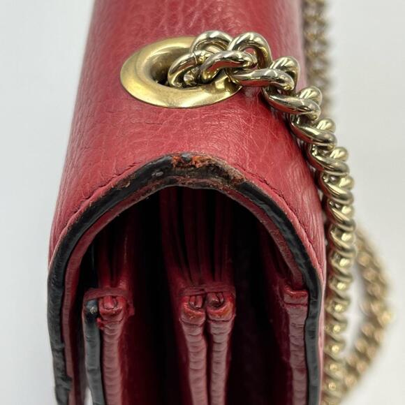 GUCCI Authentic Red Leather Shoulder Bag - Picture 10 of 10